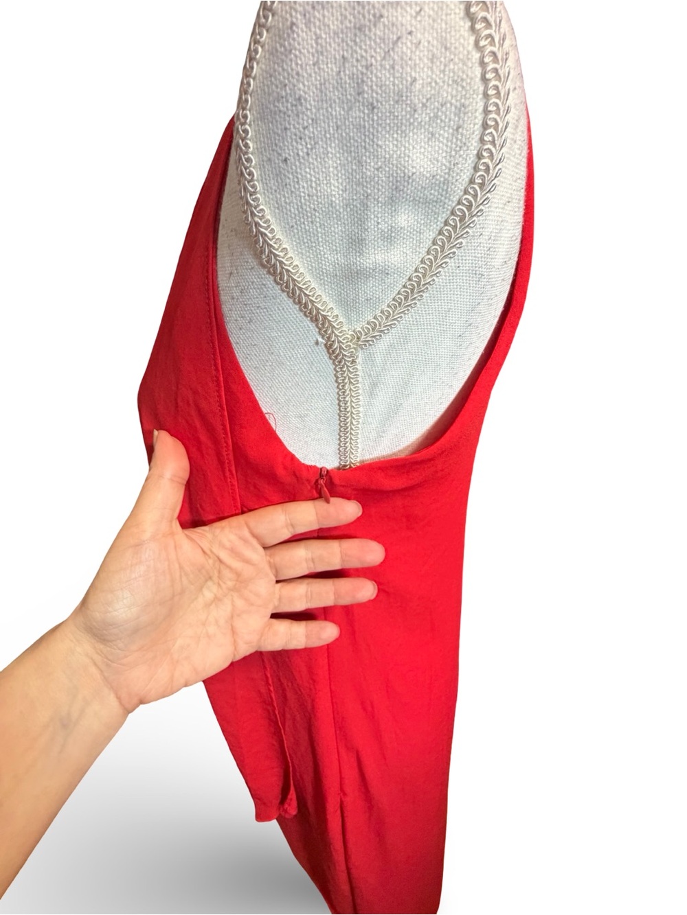 One One Six Red Asymmetrical High-Low Tiered Maxi Dress, S - Picture 9 of 11